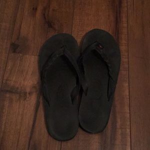 Rainbow braided flip flops women